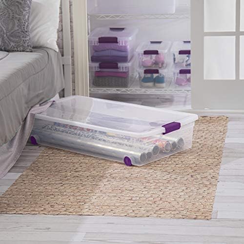 Sterilite ClearView Latch Wheeled Underbed Storage Boxes, 60 Quart, 4-Pack - Image 3