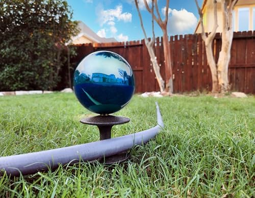 Lulu Decor, Garden Blue Gazing Ball Hose Guide, Set of 2. Strong and Decorative Hose Guide that Protects Your Plants and Provides Elegance to Your Garden. - Image 2