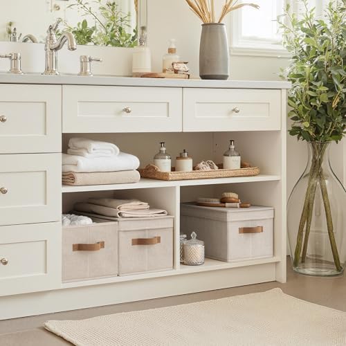 StorageWorks Fabric Storage Bins with Lids, Decorative Storage Bins - Image 6
