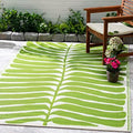 Fab Habitat Outdoor Rug - Waterproof, Fade Resistant, Crease-Free - Premium Recycled Plastic - Tropical Leaf Botanical - Patio, Deck, Porch, Balcony, Laundry Room - Hilo - Green - 4 x 6 ft by FabHabitat