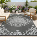 famibay Outdoor Rug Waterproof 8x10 ft, Reversible Large Outdoor Plastic Straw Rug, UV-Resistant Patio Rug Portable RV Mat Indoor Outdoor Carpet for Camping, Balcony, Deck, Backyard, Picnic by Famibay