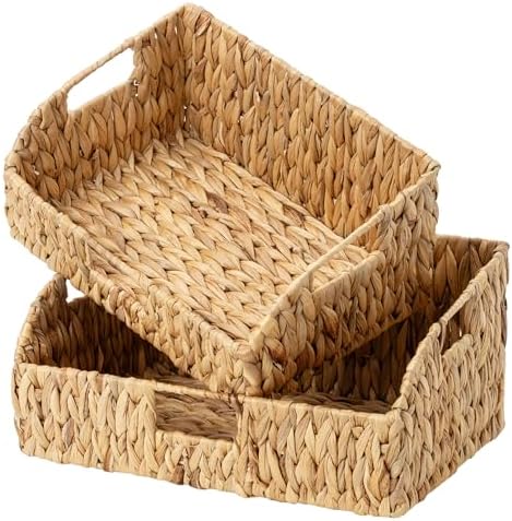 StorageWorks Pantry Baskets for Organizing, Hyacinth Storage Baskets,2-Pack by StorageWorks
