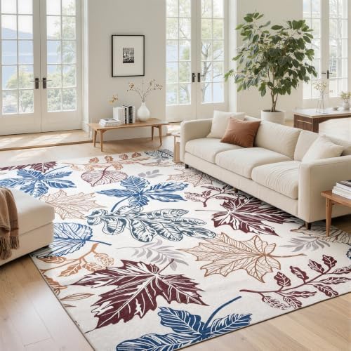 UKISS Washable Outdoor Rug Carpet，Non Slip Portable Outdoor Patio Rugs，8' x 10' Indoor Outdoor Mats，Leaves Large Area Rugs Mats for Patio，Picnic,RV,Backyard, Deck, Balcony, Porch, Beach - Image 7