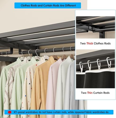49.1in Heavy Duty Portable Closet with Black Cover - Image 7