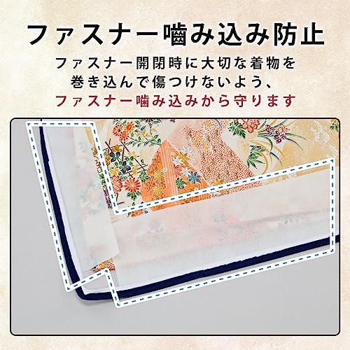 Astro 173-15 Kimono Storage Case, 2-Way Opening, Set of 15, With Window, Breathable, Non-woven Fabric, Protects Against Moisture and Dust, Transparent Window, Zipper, Kimono, Storage Bag, Furisode, - Image 5