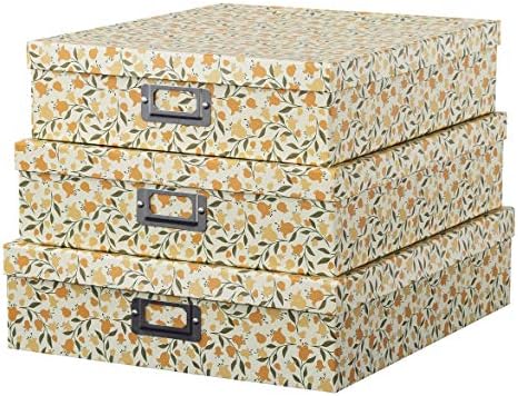 Soul & Lane - Keepsake Storage Boxes with Lids, Set of 3, Floral Dance by SoulLane
