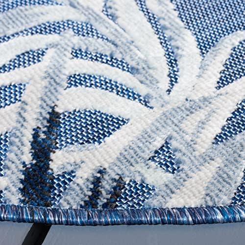 SAFAVIEH Washable Rug Outdoor Cabana Collection - 6'5" Round, Black & Grey, Non-Shedding & Easy to Clean, Ideal for Patio, Backyard, Mudroom (CBN452H) - Image 5