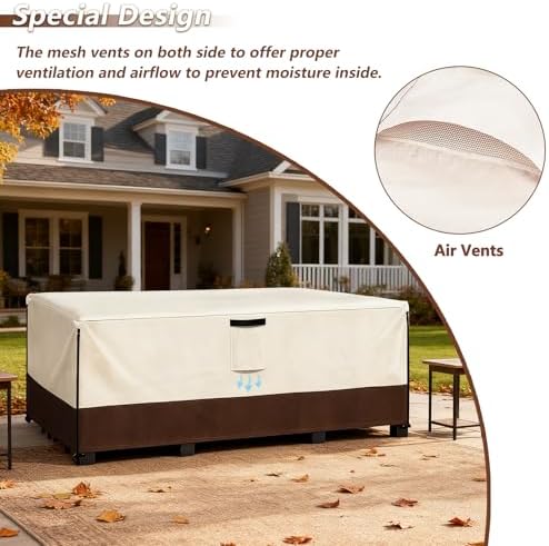 Waterproof Outdoor Patio Furniture Covers,83"L x 34"W x 28"H,Beige - Image 6