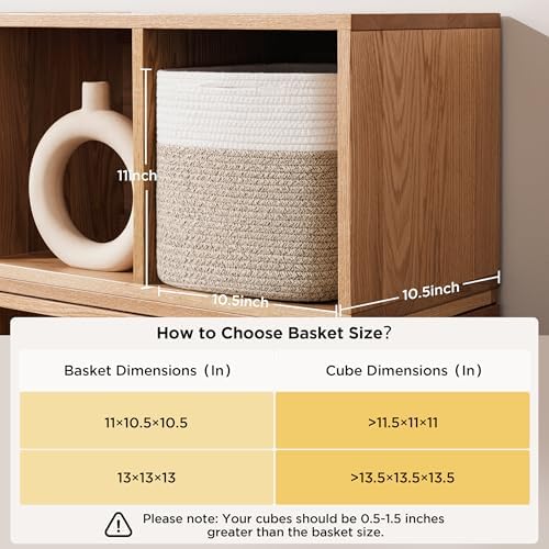 joybest 11inch Cube Storage Bins, Cotton Rope Woven Organizer Basket - Image 2