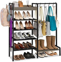 Shoe Rack for Entryway, 2-in-1 Shoe and Purse Rack, 5-Tier, Black by SimpleandNeatLife