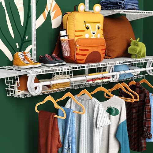 ClosetMaid Hideaway Hanging Wire Shelf for Closets, Pantries, Laundry Rooms, 6.89" H x 15.45" W x 7.78" D, White, 6-Pack - Image 2