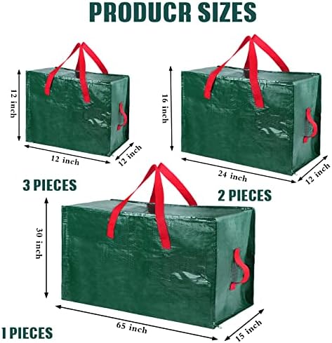 Shappy 6 Pcs Storage Bags, Green, 65 x 30", 24 x 16", 12 x 12" - Image 2