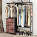 Freestanding Clothes Rack with 5 Drawers & 4 Storage Shelves,2 Hanging Rods by AuromieDirect