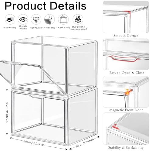 4Packs Clear Plastic Handbag Storage Organizer for Closet Large Display Box - Image 2