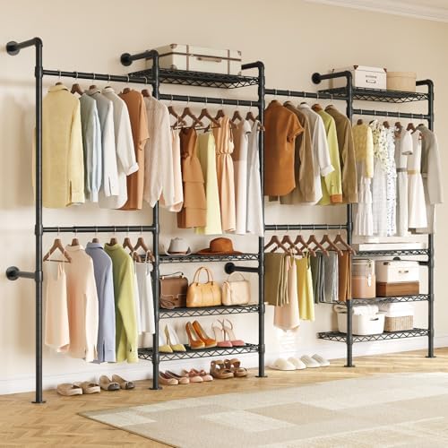 ONBRILL L4 Wall Mounted Heavy Duty Corner Industrial Pipe Clothing Rack - Image 2