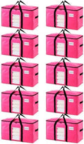 TAILI 10 Pack Pink Extra Large Moving Bags,Storage Bags with Visible Window by TAILI