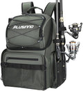 PLUSINNO Cooler Fishing Backpack with Rod Holders 45L Large Water-resistant Fishing Tackle bag Store Fishing Gear Fishing Gifts for Men Father by PLUSINNO