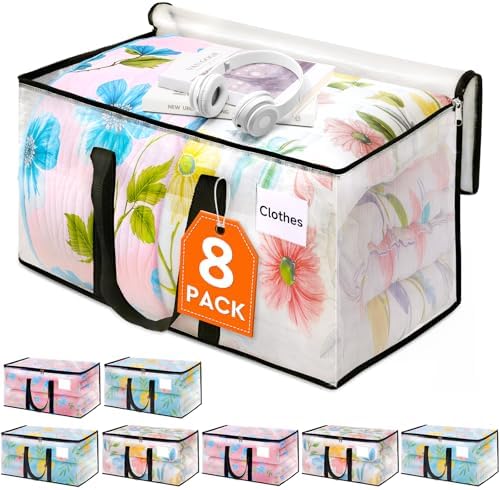 HomeHacks Large Moving Bags, Heavy Duty Clear Storage Bags, 8 Pack 125L by HomeHacks