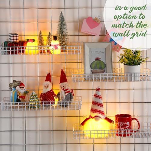 Blulu 4 Pcs Grid Wall Shelf Panel Basket, 15.75 x 5.91 x 1.97 Inch, White - Image 6
