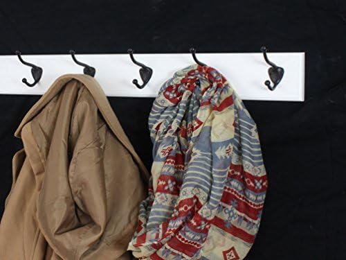 White Coat Rack with Oil Rubbed Bronze Hat & Coat Style Hooks (52" x 3.5" with 10 hooks) - Image 3