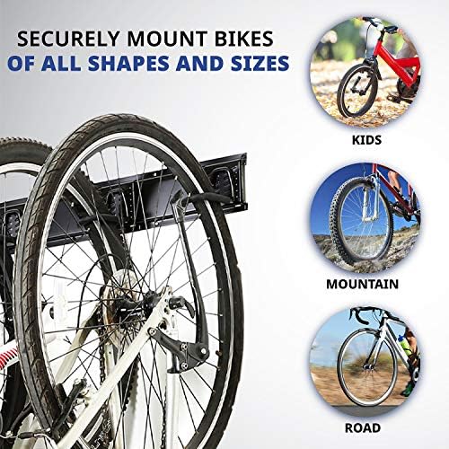 RaxGo Garage Bike Rack, Wall mounted Bicycle Storage Hanger, 6 Adjustable Hooks Universal for Indoor & Home Use - Image 5