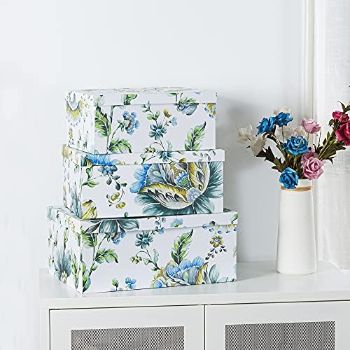 Soul & Lane - Breezy Bloom Floral Storage Boxes with Lids, Set of 3 - Image 2