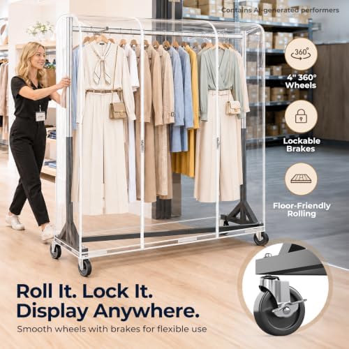 HOKEEPER Z Rack for Clothes with Cover Load 500 LBS with Display Arms - Image 6