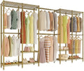 Higeego H5 Pro Heavy Duty Clothes Rack, Freestanding Clothing Rack, Gold by Higeego