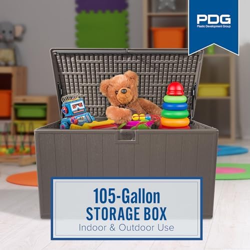 Plastic Development Group Outdoor Deck Box, Soft Close Lid, Java, 105 Gal - Image 5