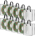 HFKPJRT 10 Pack Wreath Storage Bag, 26" 90 L Garland Container, Wreath Bags for Halloween Christmas Decorations, Large Clear Moving Bags with Handle, Under The Bed Storage for Bedding, Clothing, Toys by KEEPARTY