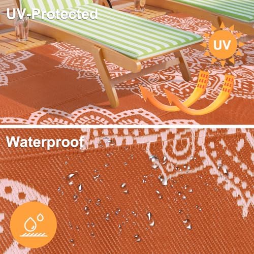Yamaziot Waterproof Outdoor Rug 6x9 ft, Reversible Plastic Straw Rug for Patio Clearance, Camping, RV Mat, Large Outside Rug Carpet for Porch, Deck, Backyard, Balcony, Picnic - Image 3