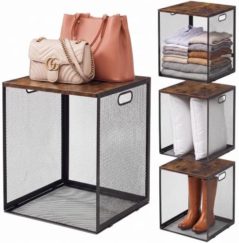 AceOrbit 3 Pcs Stackable Closet Storage Bins 12"x12"x15.7" Darks by Unknown