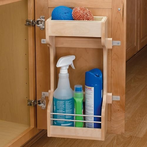 Rev-A-Shelf Dual Shelf Under Sink Organizer for Kitchen and Bathroom Cabinets, 36" Sink Base Vanity Storage, Inside Door Mount, Maple Wood, 4SBSU-18 - Image 2