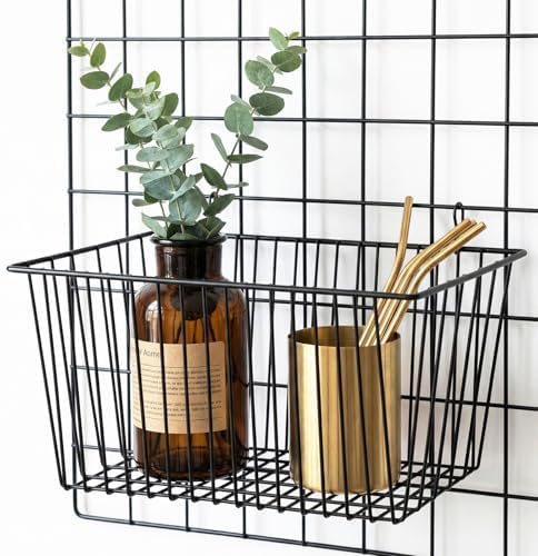 4pcs Hanging Wire Basket Set with S Hooks,10.8''x7.8''x5.6'' - Image 4