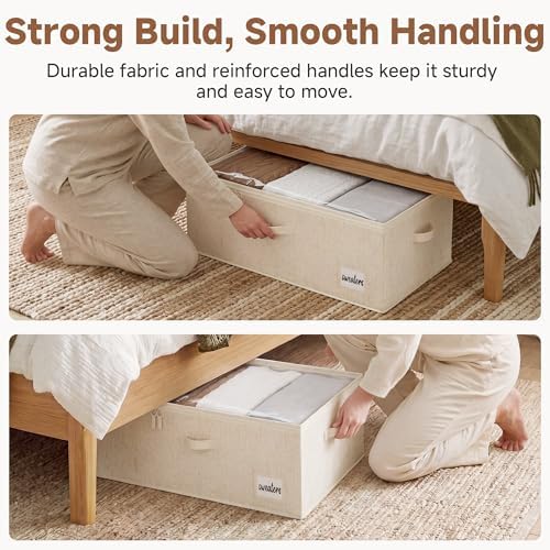 StorageWorks 10 Inch Tall Under Bed Storage Containers with Clear Lid - Image 4