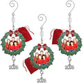 Family Christmas Ornament 2026 Set of 3, Holiday Wreath Picture Frame Ornaments with Dated 2026 Charm, 3 Inch Keepsake Photo Holder Ornaments for Tree, Gift Storage Bag Included by BANBERRYDESIGNS