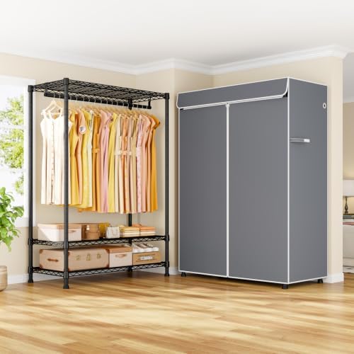 ULIFHOME H5C Max Clothes Rack with Cover, Covered Clothing Rack Heavy Duty - Image 6