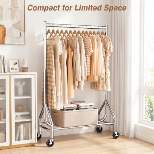 EAGMAK Heavy Duty Clothes Rack Load 268 LBS, 31.5 inch Hanging Rod, Silver - Image 2