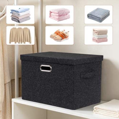 Storage Bins with Lids,Fabric Storage Bins with lids 16.3"x11.6"x10.9" - Image 6