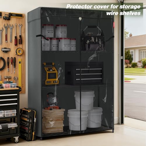 Porch Shield 600D Storage Shelf Cover for Wire Rack, 48"Wx18"Dx72"H, Grey - Image 6