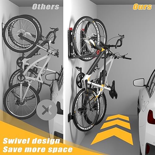 TORACK BIKEPAL No Lifting Swivel Bike Racks, Wall Mount Bike Holder, 1-Pack - Image 5