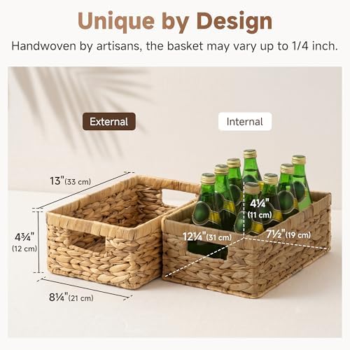 StorageWorks Wicker Storage Baskets for Shelves, Decorative Baskets, 2-Pack - Image 3