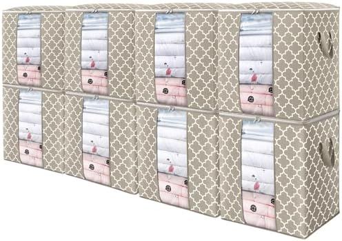 Storage Bags 8 Pack 100L Clothes Organization and Storage Containers by WiseLife