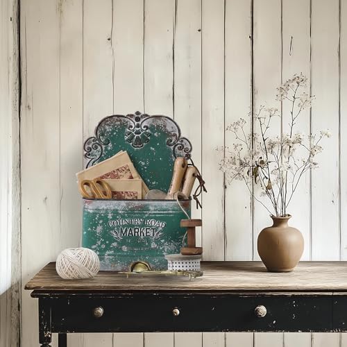 Metal Hanging Storage Baskets Wall Baskets for Mail, Files,Flowers, Books & Accessories, Wall-Mounted Organizer for Entryway, Kitchen, Office, Outdoor Indoor for Farmhouse Decor(Green) - Image 4