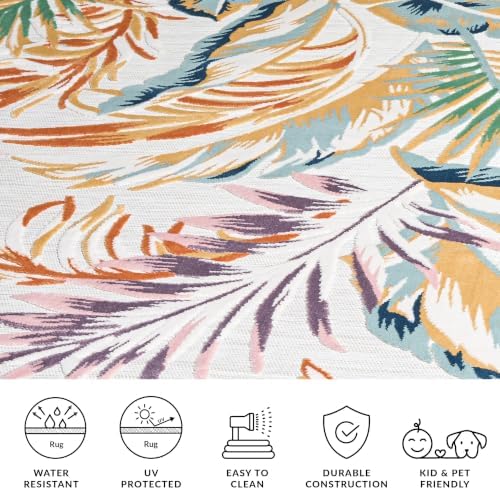 SAFAVIEH Cabana Outdoor Rug 5'1"x7', Ivory & Multi CBN452B - Image 5