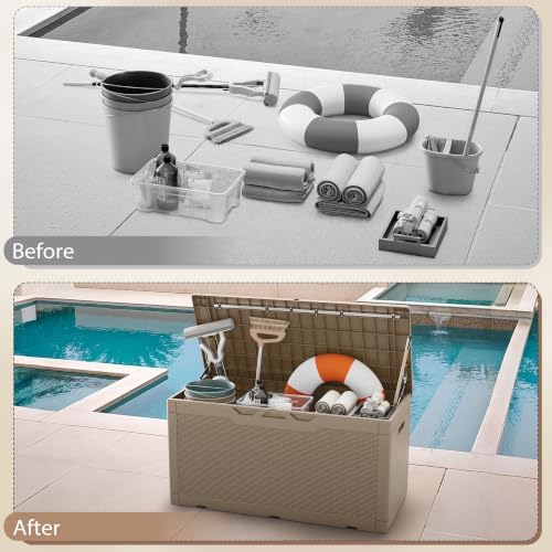 Devoko 100 Gallon Deck Box Waterproof Outdoor Storage Box with Cushion - Image 5