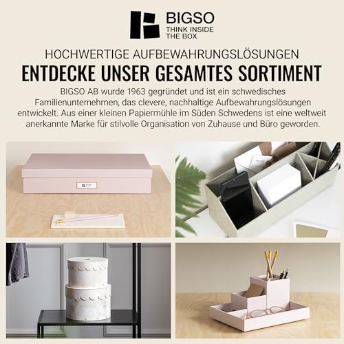 Bigso Box of Sweden Set of 3 Storage Boxes with Lids - Organiser Box for Clothes, Office Equipment and More - Wardrobe Storage Boxes with Labels for Bedding or Seasonal Clothing - Grey - Image 6