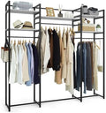 CAPHAUS 913lbs Capacity Heavy Duty Clothing Rack, 75" W Metal Garment Rack with Drawers Hanging Rods and Wood Shelves, Freestanding Closet Organizer, White Board by CAPHAUS