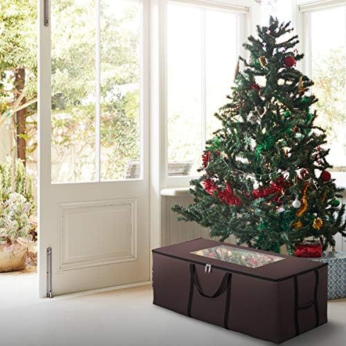 Christmas Tree Storage Bag Waterproof with Padded Carrying Handles & Dual zipper Superior Protection - Extra Large Container Duffle Bag fits up to 9 feet tall Xmas Artificial Tree (Coffee) - Image 6