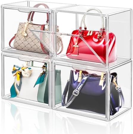 DILIBRA 4 Packs Clear Plastic Handbag Storage Organizer for Closet by DILIBRA